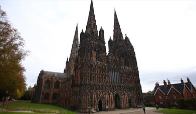 Outside Lichfield Cathedral
