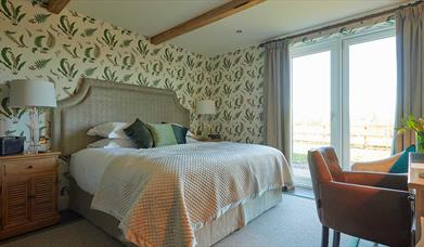 Double bedroom Walnut House at the Duncombe Arms, Staffordshire