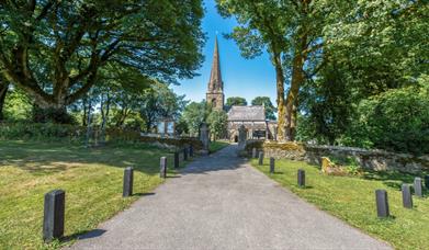 road leading to All Saints Church in Grindon