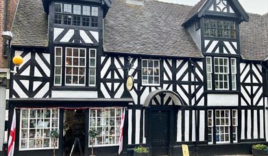 The beautiful Tudor exterior of Redeezine gift shop