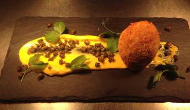 Smoked Salmon scotch egg starter