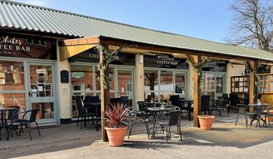 Dogs are welcome at Whites Coffee Bar and there's a large under cover outdoor seating area.