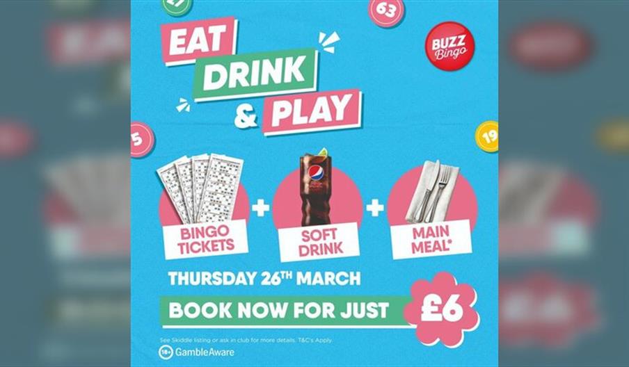 Eat, Drink & Play for £6