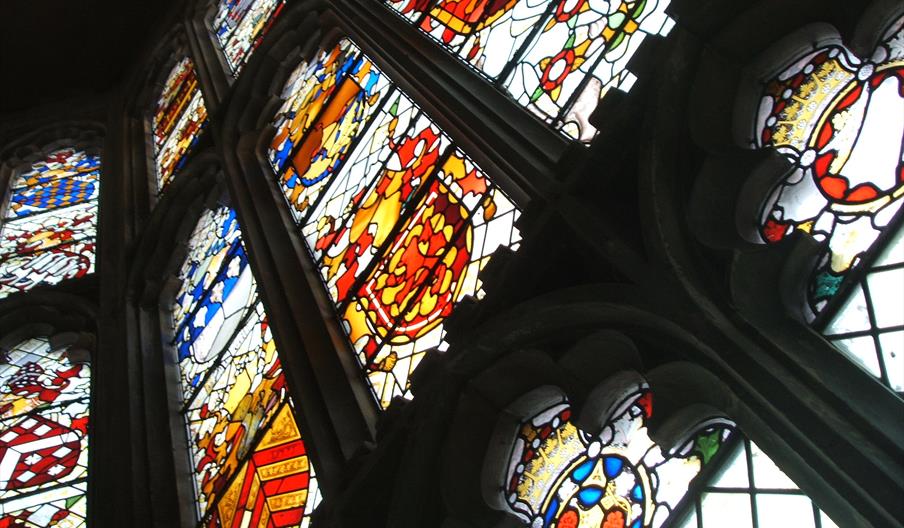 image of the stained glass window inside Alton Towers