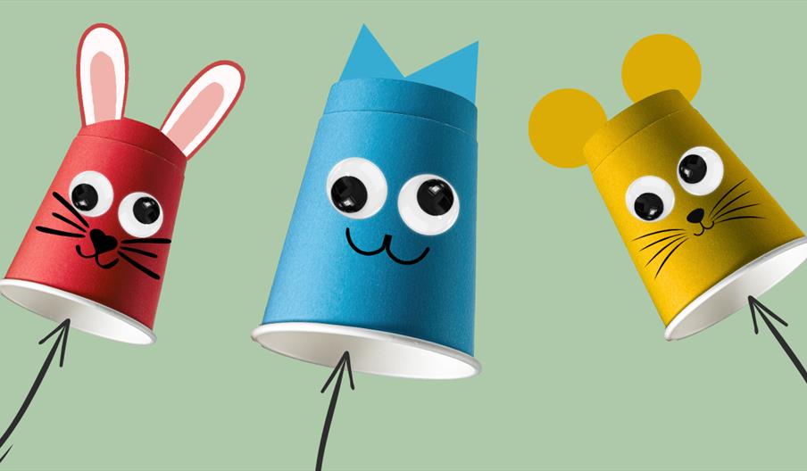 small animal characters, made from paper cups
