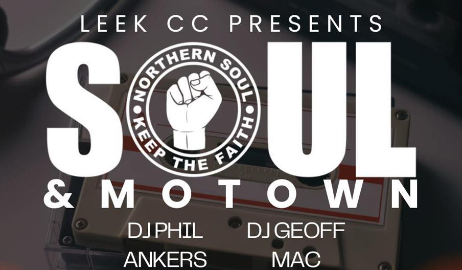 graphic promoting soul and motown event in Leek