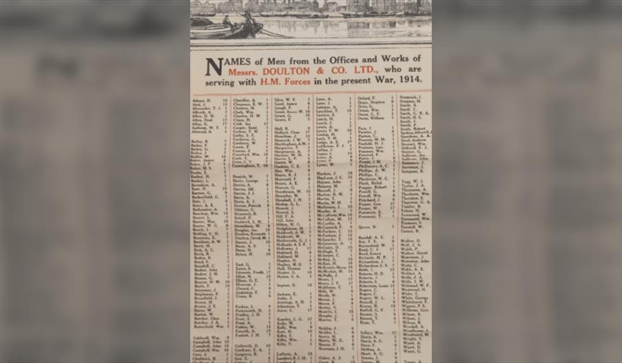 Show: The Potters go to War and the Kilngate Memorial to the Royal Doulton Fallen