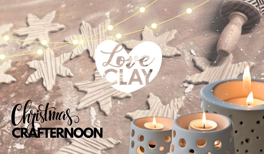 A graphic for the event, featuring newly rolled out clay stars, and some fairy lights and candles