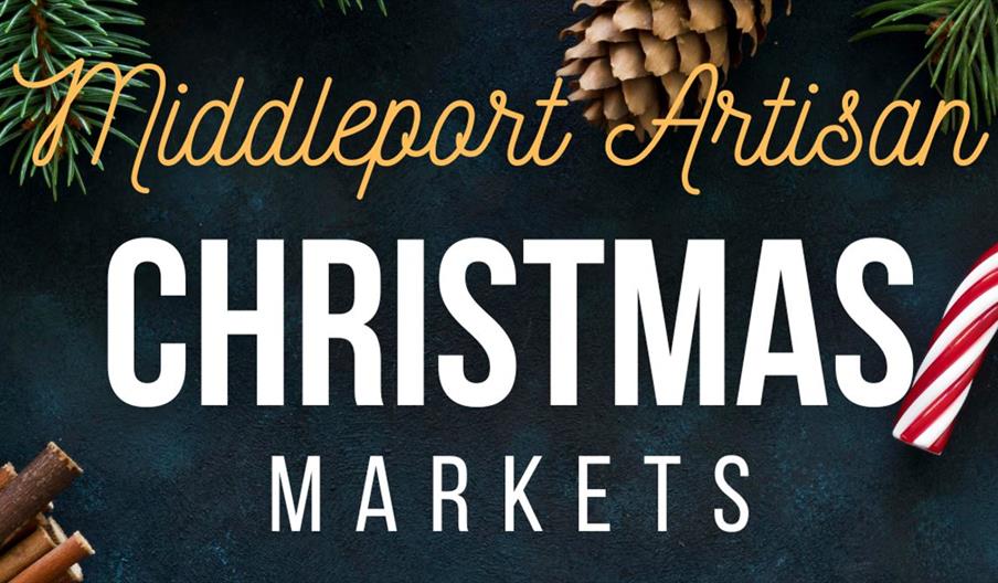 A seasonal graphic with Middleport Artisan Christmas Markets written on it