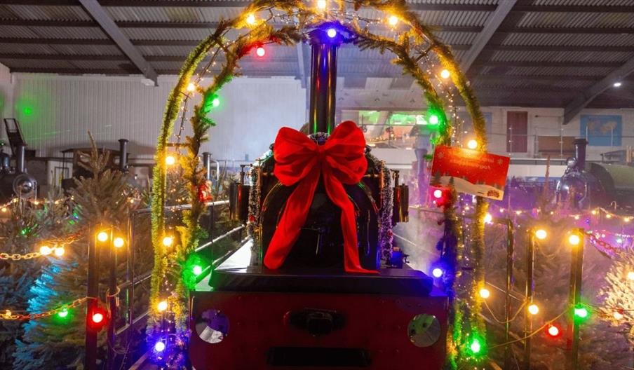 Christmas decorated train
