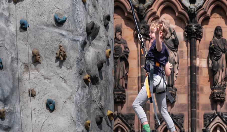 Climbing at Lichfield Cathedral