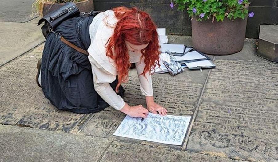 image of Becca Smith transfer rubbing gravestones