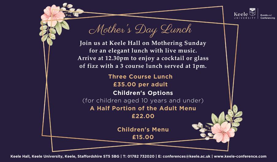 Mother's Day Lunch at Keele Hall