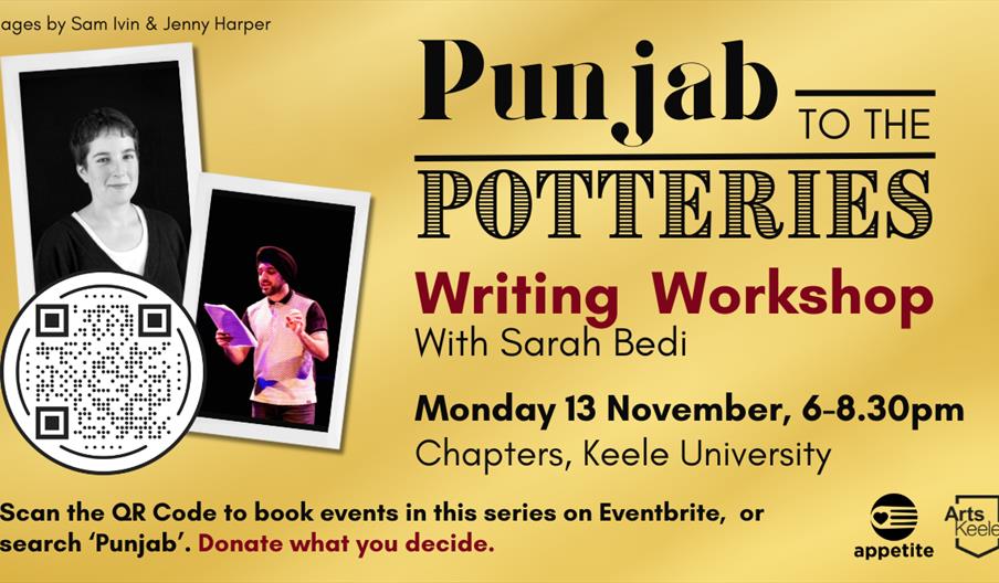 Image shows a graphic with the date and time for the event, and details of how to book