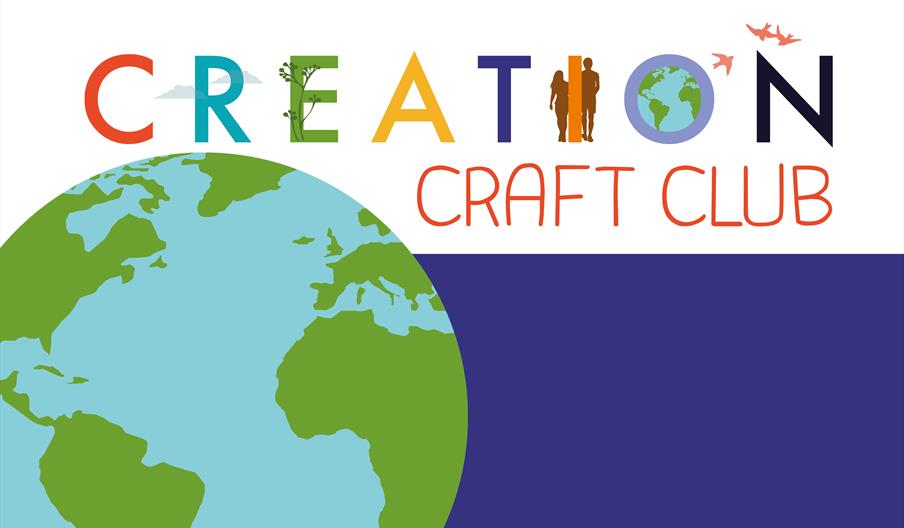 Image shows a graphic for the Creation Craft Club, with Planet Earth in the bottom left