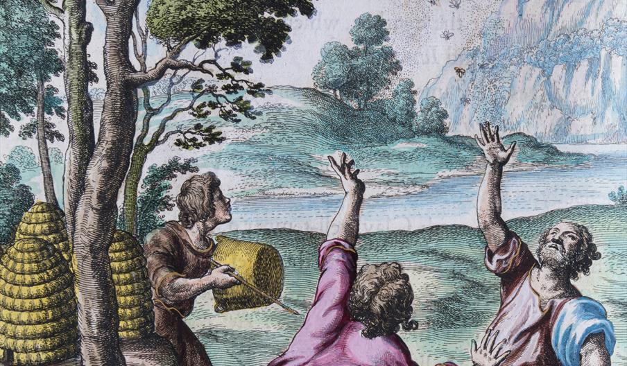 Image shows an old painting which can be seen on display at Lichfield Cathedral