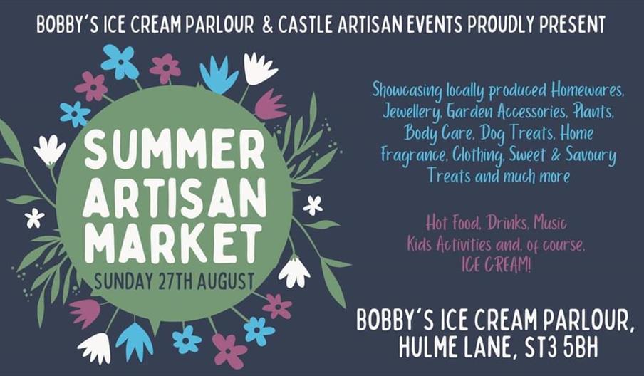 Poster promoting the Summer Artisan market