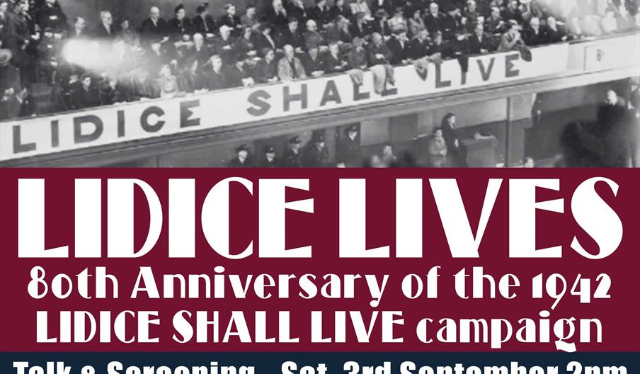 A graphic for Lidice Lives, a film screening at Brampton Museum, Staffordshire