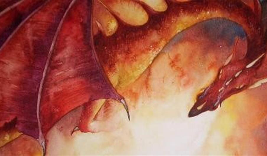 An illustration of a dragon from a children's book