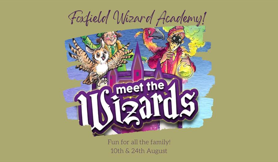 Graphic depicted Wizard Academy event at Foxfield Railway, Staffordshire