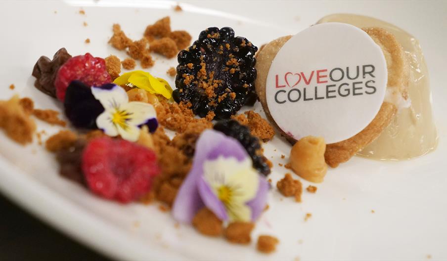 Image shows a tantalising dessert at the Hammersley Restaurant at Stoke-on-Trent College, Staffordshire