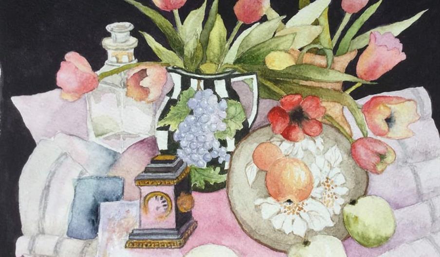 A painting from the 5 Easels exhibition, at the Nicholson Museum & Art Gallery, Leek, Staffordshire