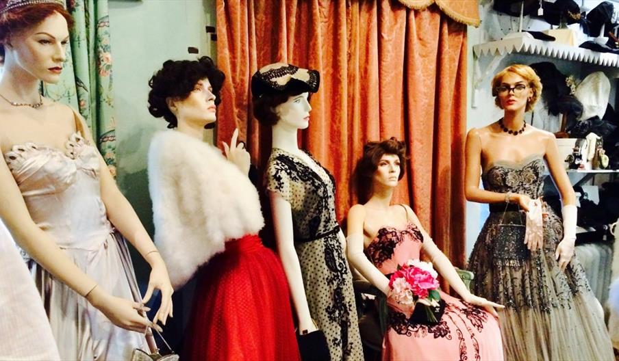 image of period costumes displayed on mannequins