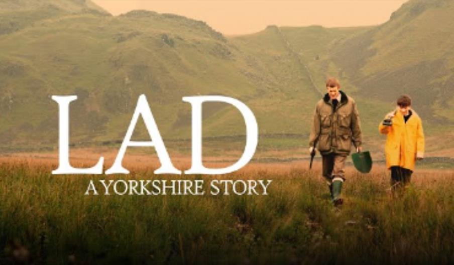 image of 2 boys walking through the Yorkshire landscape