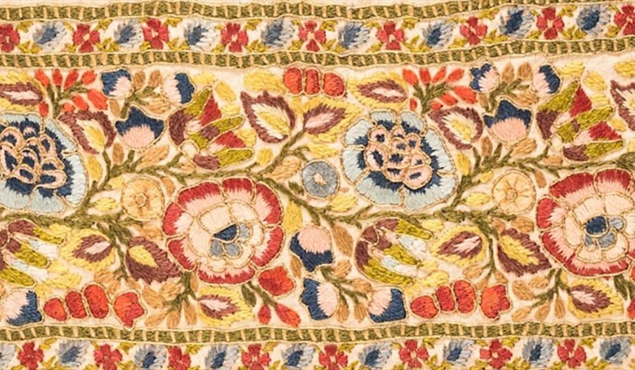image of floral embroidery panel