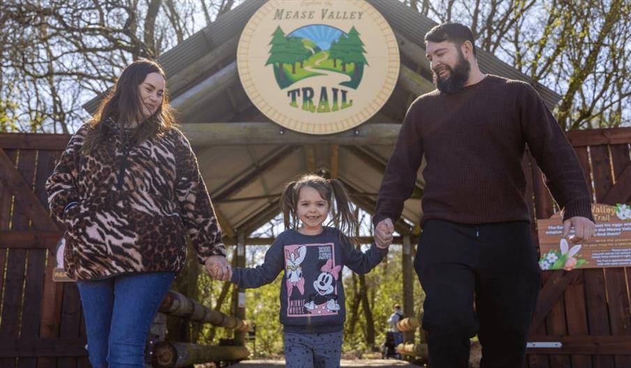 Family of three in the Mease Valley Woods