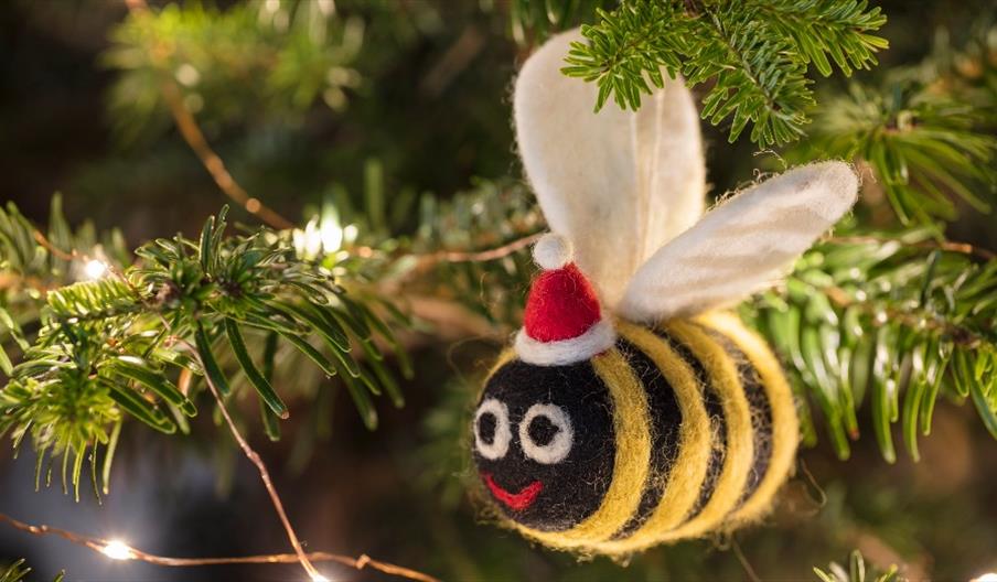 image of felt bee Christmas decoration