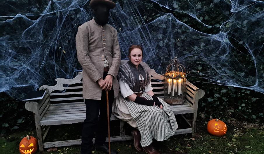 Two creepy costumed characters lie in wait for you at the Dorothy Clive Garden, Staffordshire