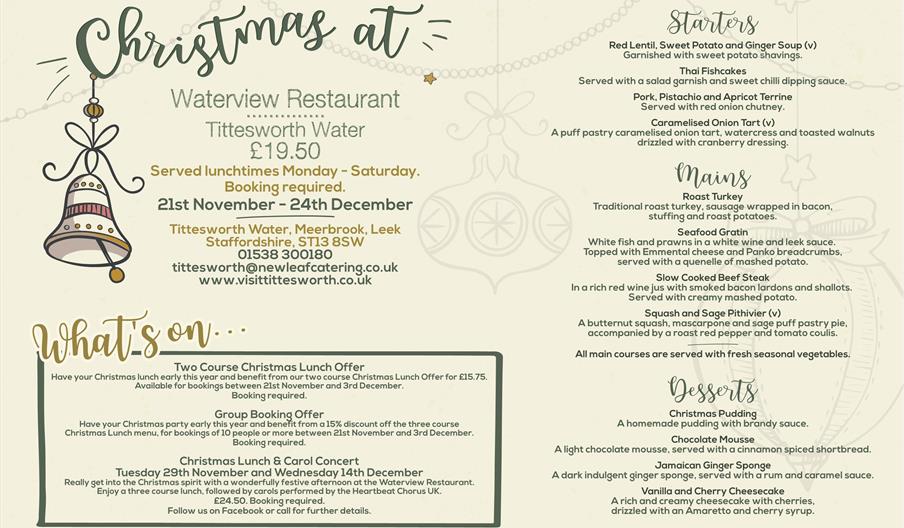 Christmas at Waterview Restaurant - Tittesworth Water