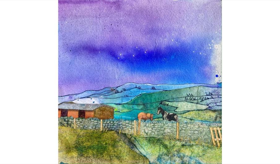 image of an artist's work (felt peak district landscape)