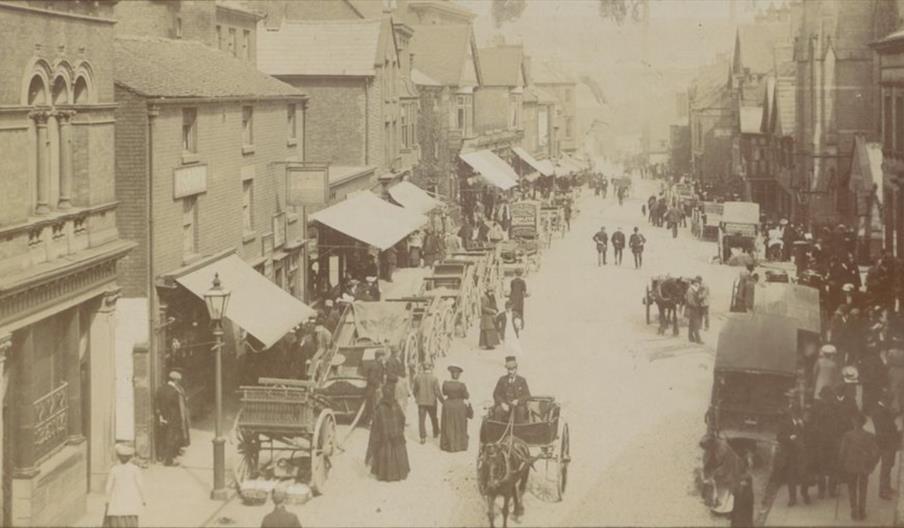 old photograph of Derby Street in Leek