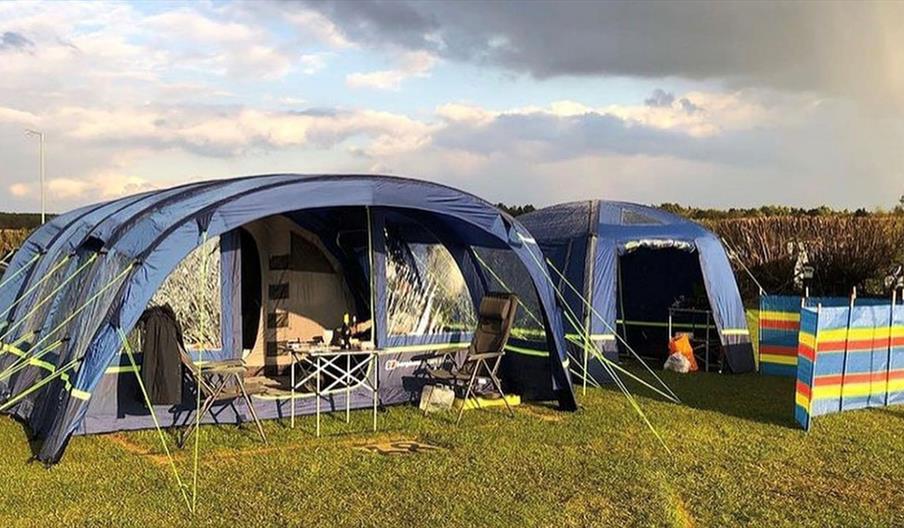 tents set up for camping at Pillaton Hall Farm, Penkridge