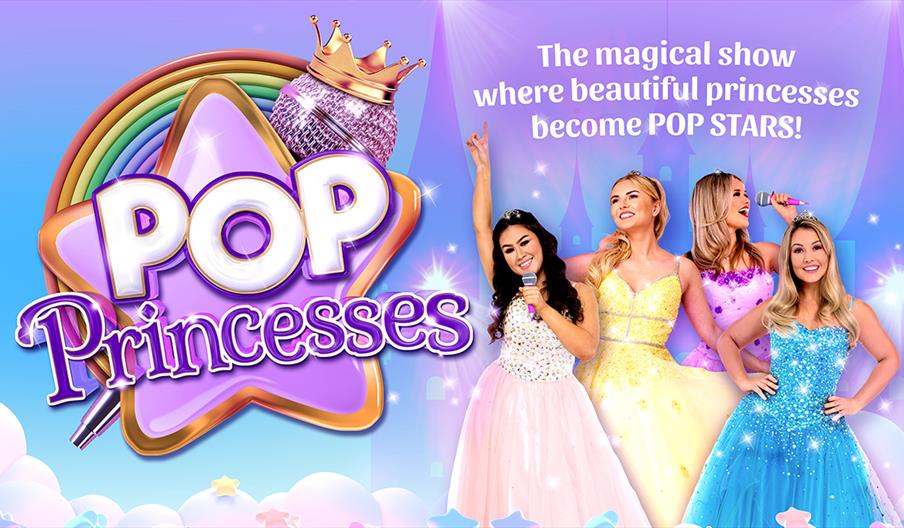 A poster for the Pop Princesses event, featuring the four stars of the show