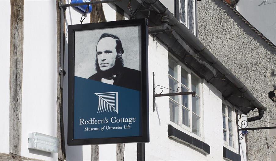 The sign of Redfern's Cottage, Uttoxeter, Staffordshire
