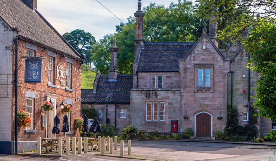 The Knott Inn and old Railway Station in Rushton Spencer