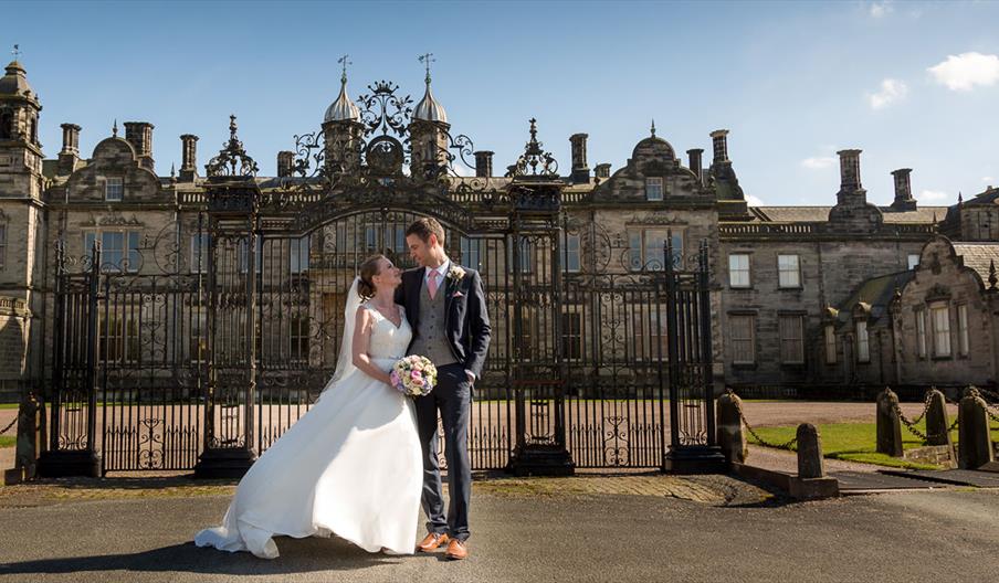 Outside the gates at Sandon Hall