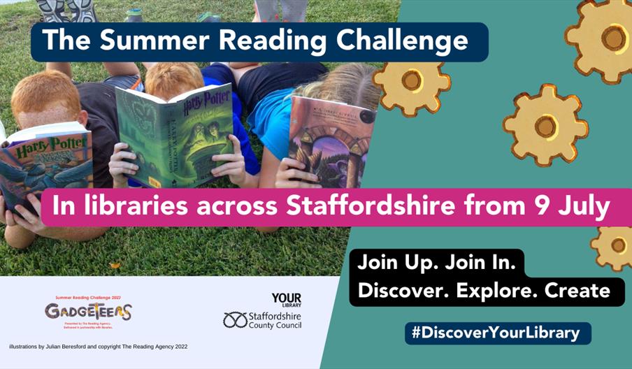 A graphic for the Summer Reading Challenge from Staffordshire Libraries