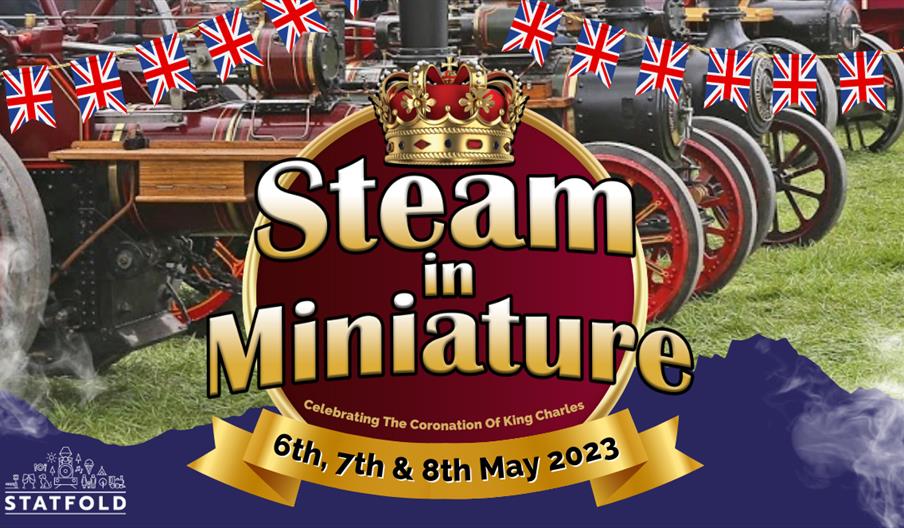A graphic for the Steam in Miniature event at Statfold Railway, Staffordshire