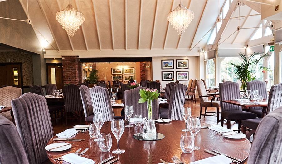 Inside the restaurant at the Moat House Acton Trussell