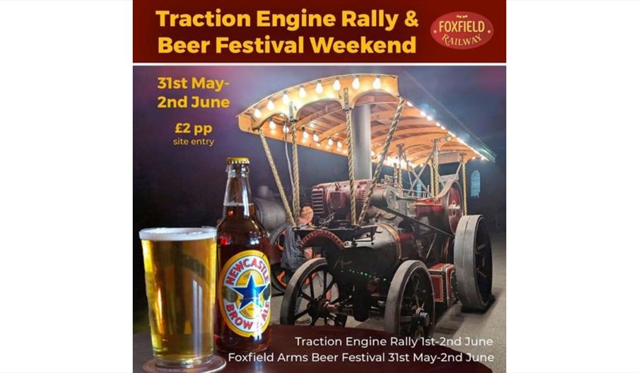 image of a traction engine and beer