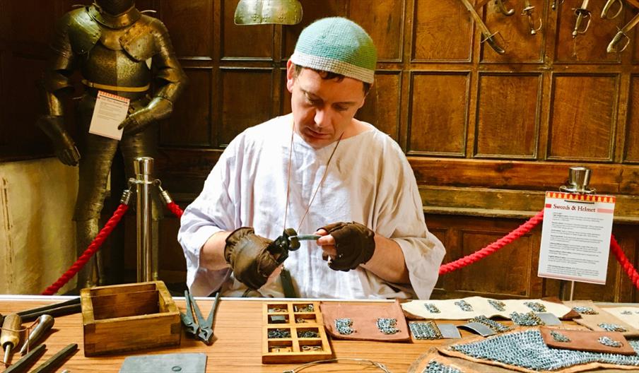 Chainmail making at Tamworth Castle