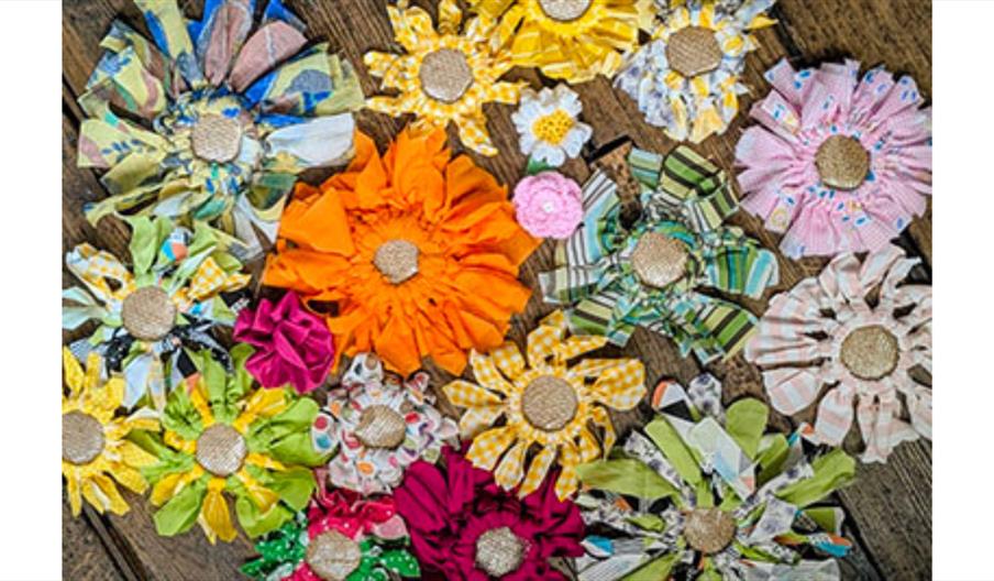 A collection of different handmade flowers