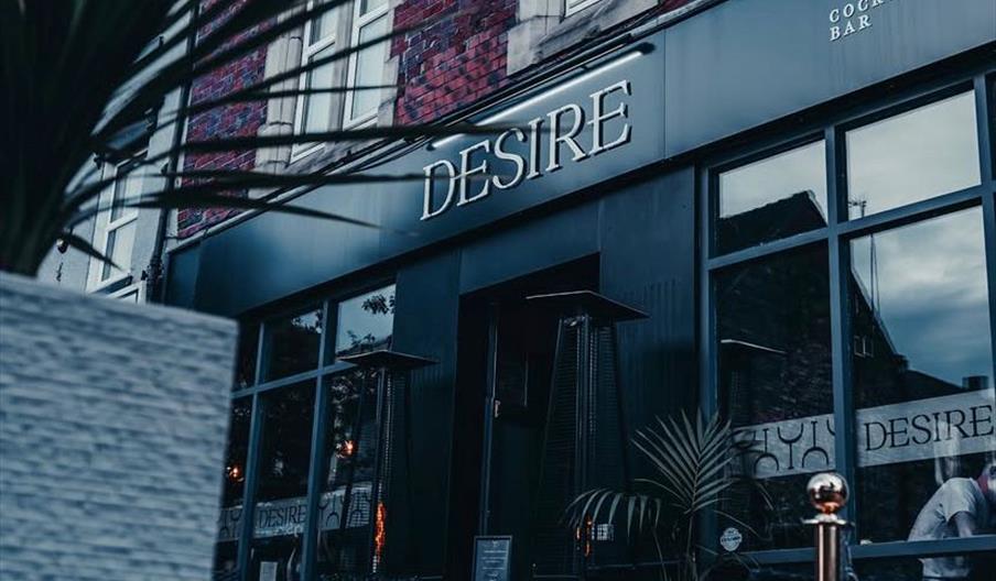 The exterior of Desire Cocktail Bar in Stoke-on-Trent, Staffordshire