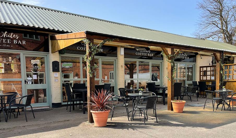 Dogs are welcome at Whites Coffee Bar and there's a large under cover outdoor seating area.