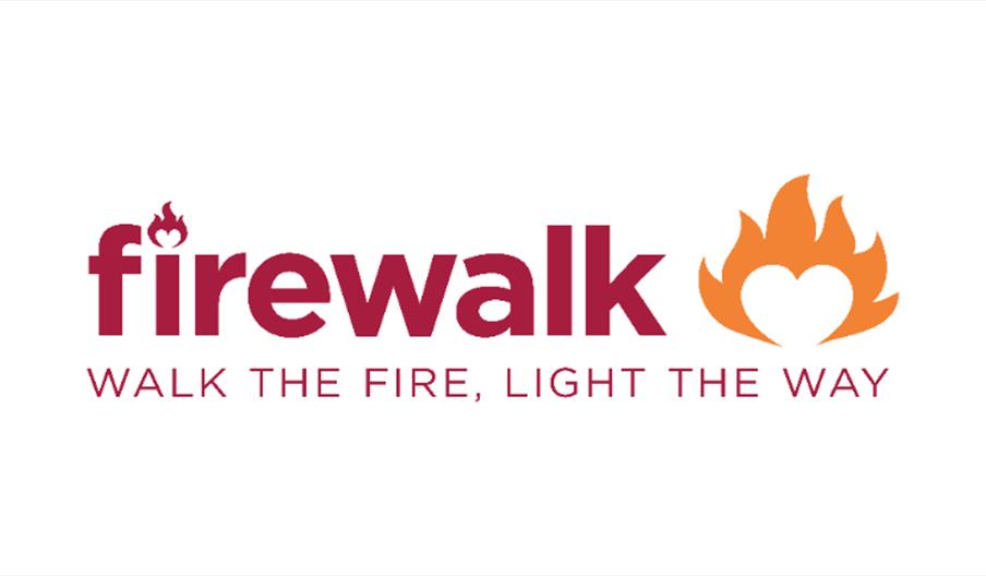 Firewalk logo with flame graphics and slogan.