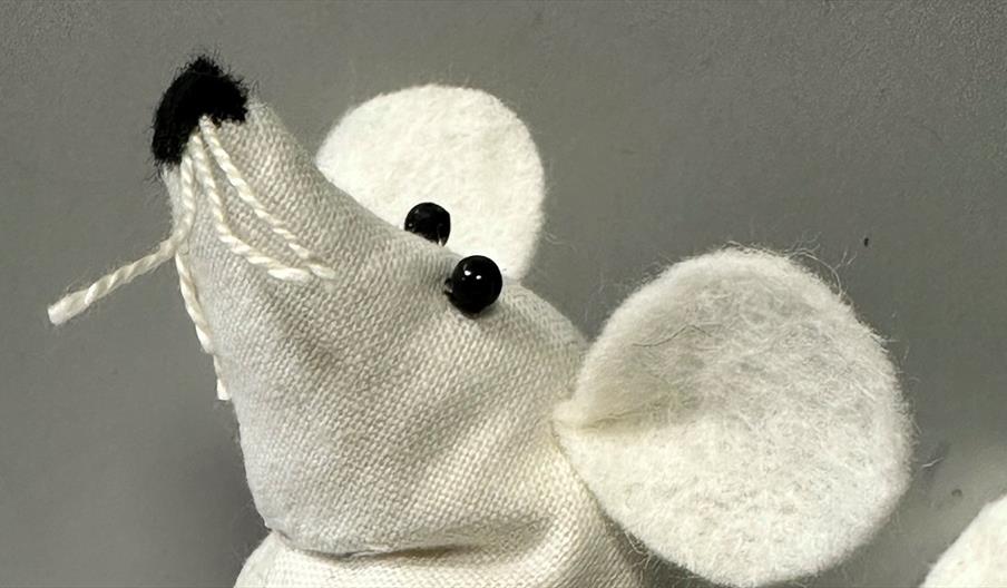 Image shows a mouse pin cushion, similar to the one you could create at the Brampton Museum's workshop